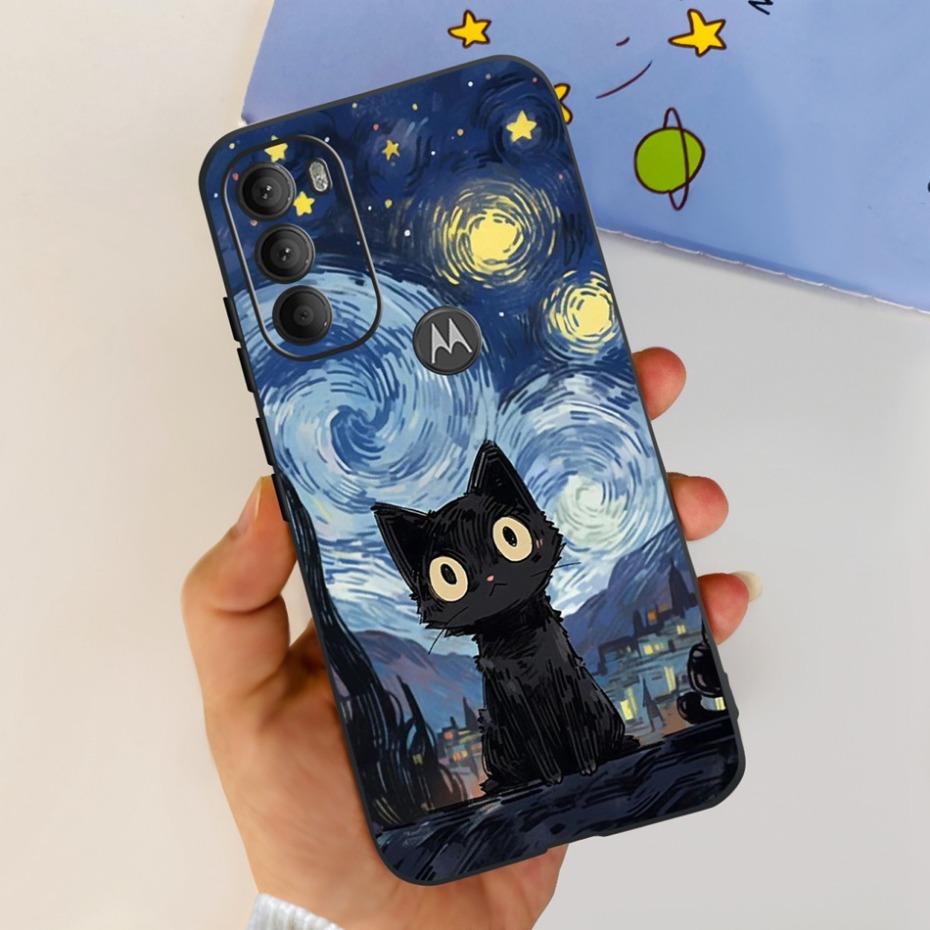 Lovely Printing Case For Motorola Moto G71 5G Soft TPU Black Silicone Back Cover For MOTO G71 G 71 5G XT2169-1 Phone Cases