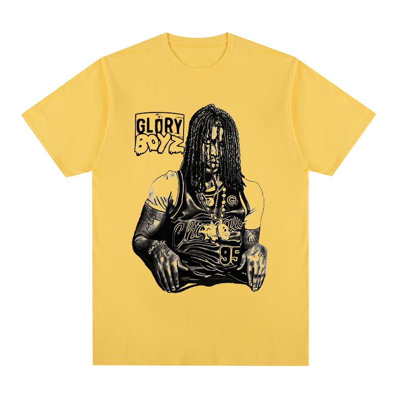 2026 Новый Chief Keef GLORY BOYZ Хип-хоп Винтажная футболка Хлопок Мужская Высококачественная Удобная Футболка Новая Футболка Женские Топы