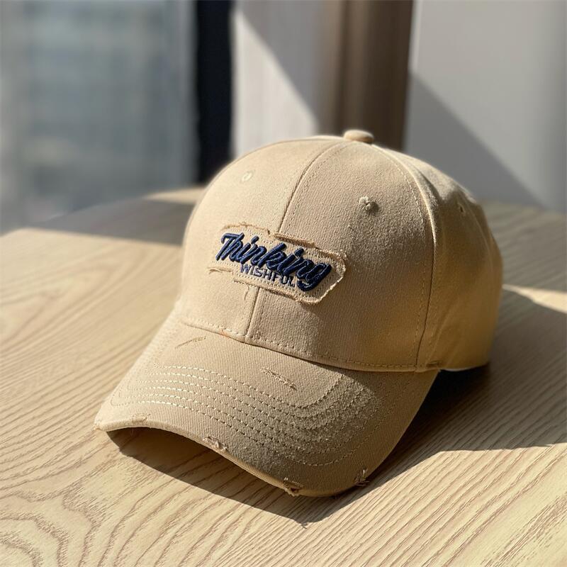 New Embroidery Thinking Spring and summer hard-top baseball hats for women in Korean style, which highlight the face and feature a small duckbill