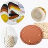 Дно для вязания сумки из ПУ кожи, круглое/овальное, с узором "лисичка", с отверстиями, для изготовления сумок, кошельков, вязаных сумок, для женщин