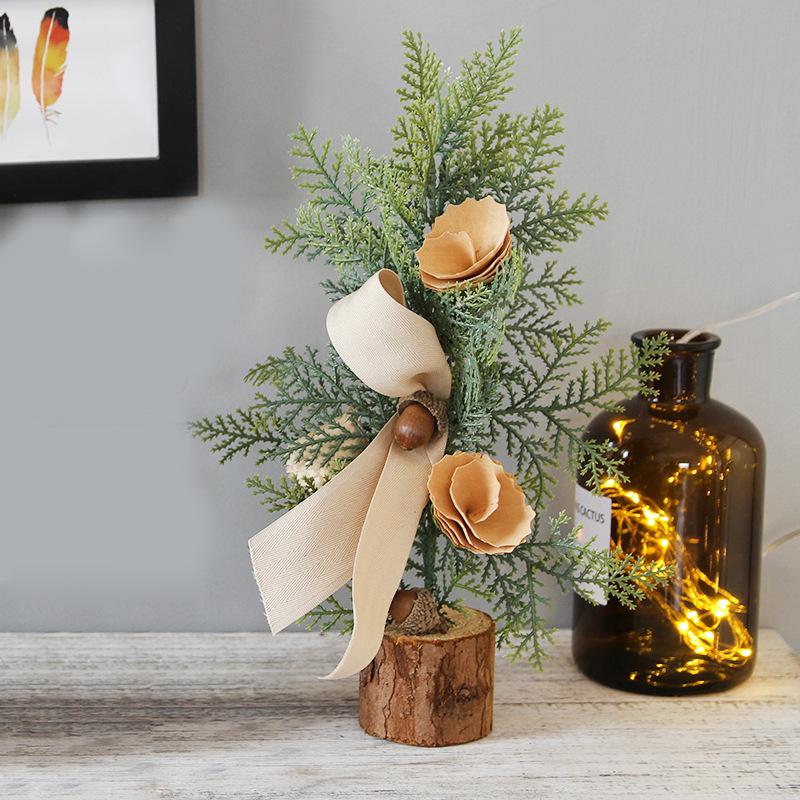 Mini Christmas Tree Ornament for Desktop Window Decoration - Potted Plant Festival Decor