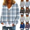 Women's Fashion Short Jacket Casual Long Sleeve Plaid Print Single Breasted Plush Top
