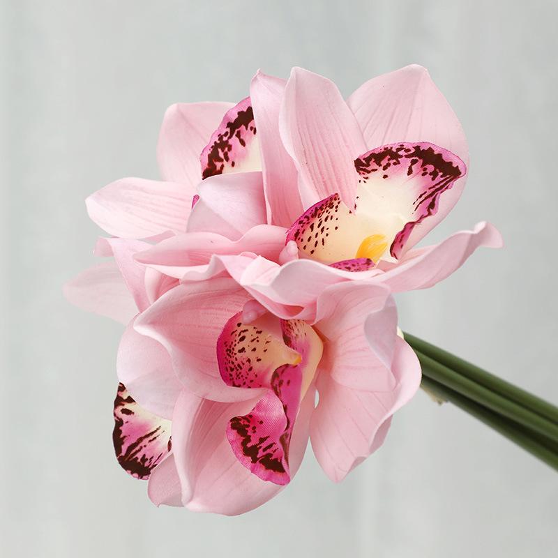 Moisturizing Cymbidium Bundle Home Interior Decoration Ornament Fake Flower Bonsai Feel Phalaenopsis