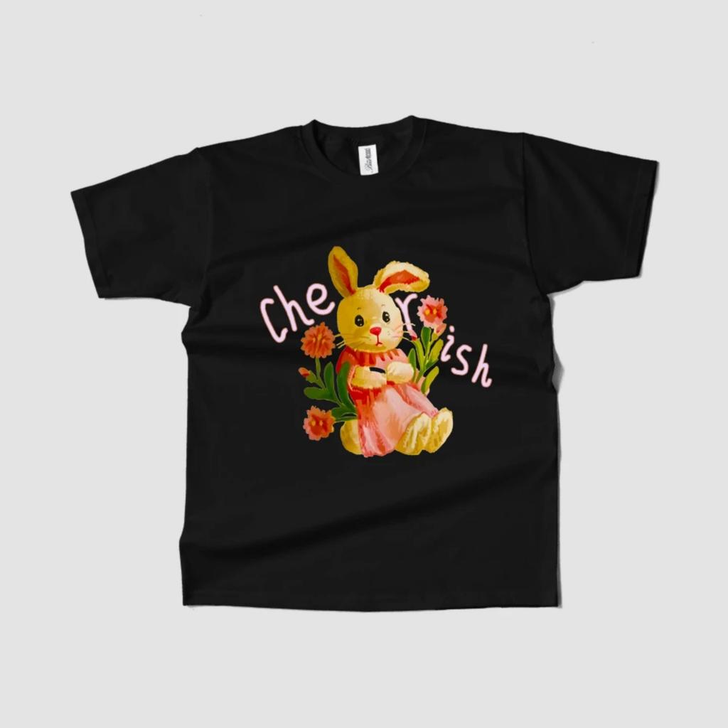 Women's T-Shirt Short Sleeve Round Neck Summer Spring Cute Bunny Graphic Tee Trendy 2023 Fast Ship