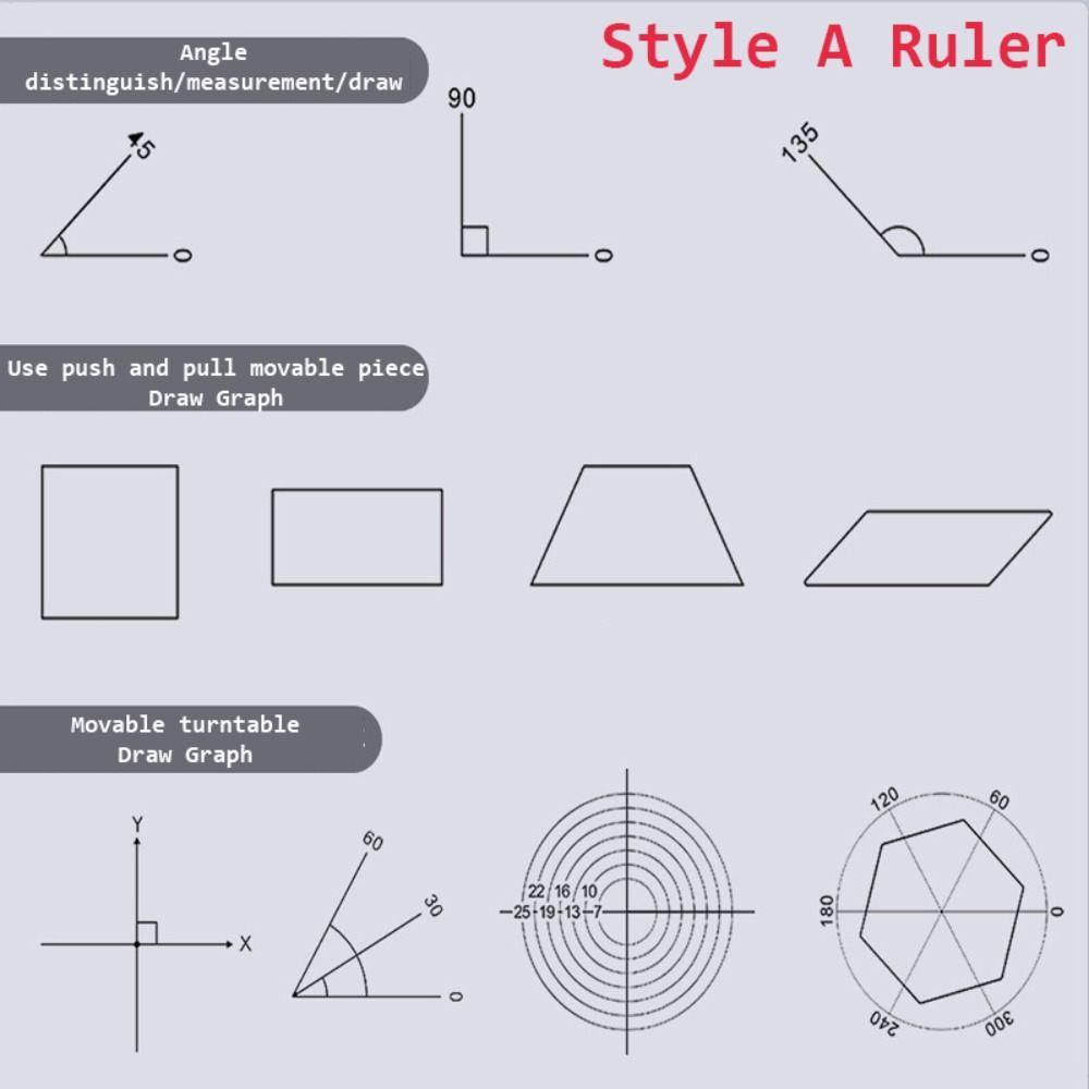 Подарок для новых учеников Школьные канцелярские товары Транспортир Обучающий измерительный инструмент Линейка Геометрический рисунок