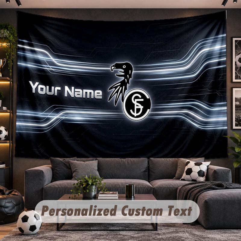 Wall Hanging Tapestry Custom NameSC Freiburg Pattern Personalized Printed Fabric Wall Decor