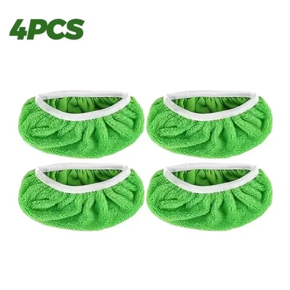 2 colors optional. 4 high-quality reusable mop pads: washable, durable, for dry & wet use, highly absorbent.