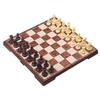 UB AIA Large Folding Magnetic Wooden 2-in-1 Chess and Checkers Set for Student Training