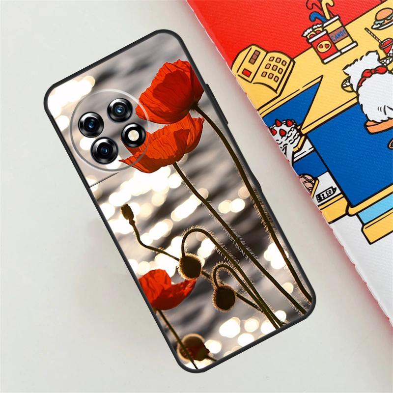 Красный Цветок Мака Чехол Для OnePlus Nord CE 4 3 2 Lite N10 N20 N30 OnePlus 12 11 9 10 Pro 10T 9R 10R 12R Чехол