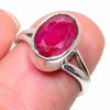Красный Рубин(Смоделированный) Ювелирное кольцо ручной работы из стерлингового серебра 925 пробы с драгоценным камнем S.6 N1D43