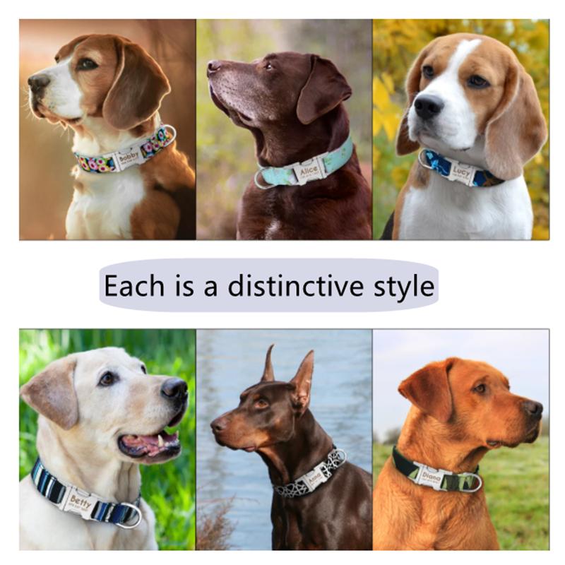 Нейлоновый светоотражающий ошейник для собак и кошек, индивидуальные идентификационные бирки, подходит для больших, средних и маленьких собак, бульдогов, товары для животных