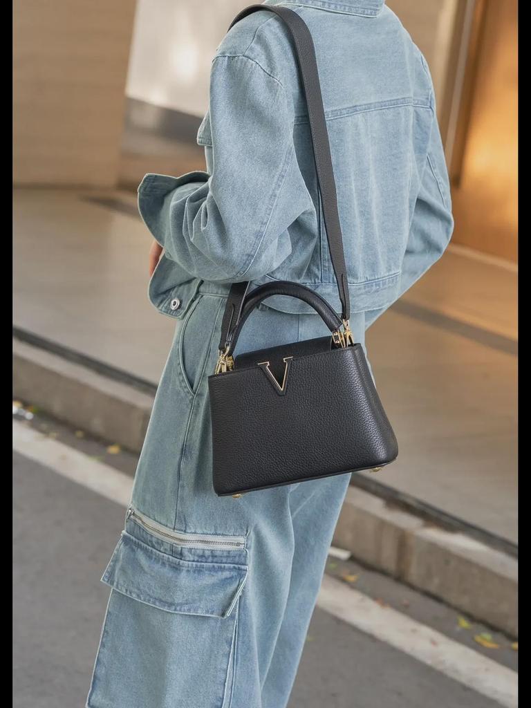 Роскошная сумка из коровьей кожи в форме буквы V - модная женская сумка-тоут и сумка через плечо