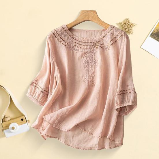 Женские топы с круглым вырезом и коротким рукавом, свободная футболка с ажурным узором, летние тонкие пуловеры