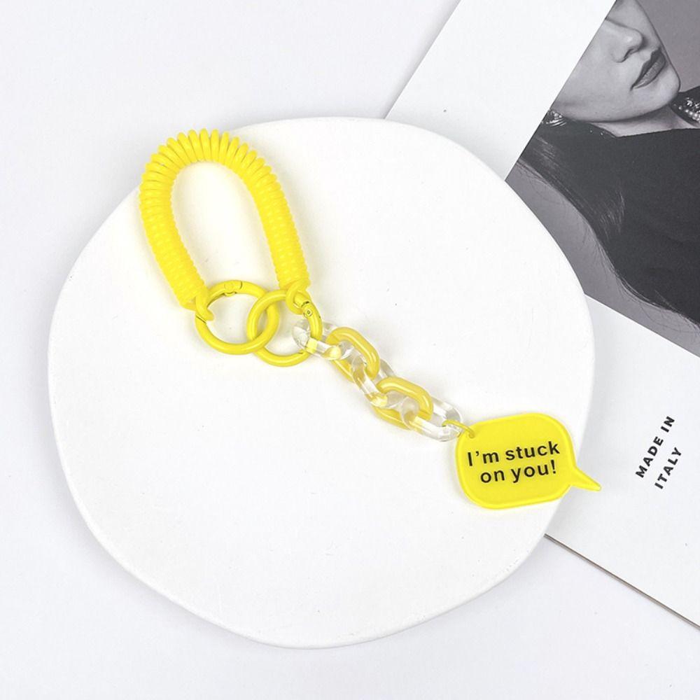 With Metal Clasp Springs Keyring Stretchy Stretchy Spiral Spring Coil Luggage Tags