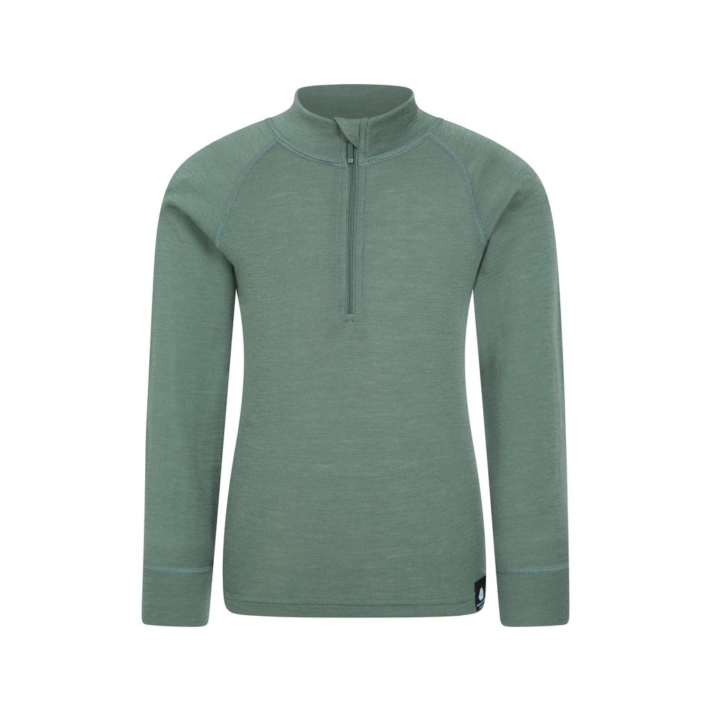 Mountain Warehouse Детский базовый топ с полумолнией из смеси мериносовой шерсти