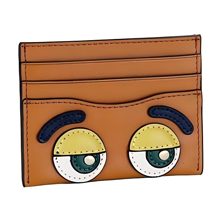 Coach Card Case ies Series 10 Dreamie Winking Character Multi-Slot Leather Wallet Mini Men Wallets Canyon-Red CC127-NSN