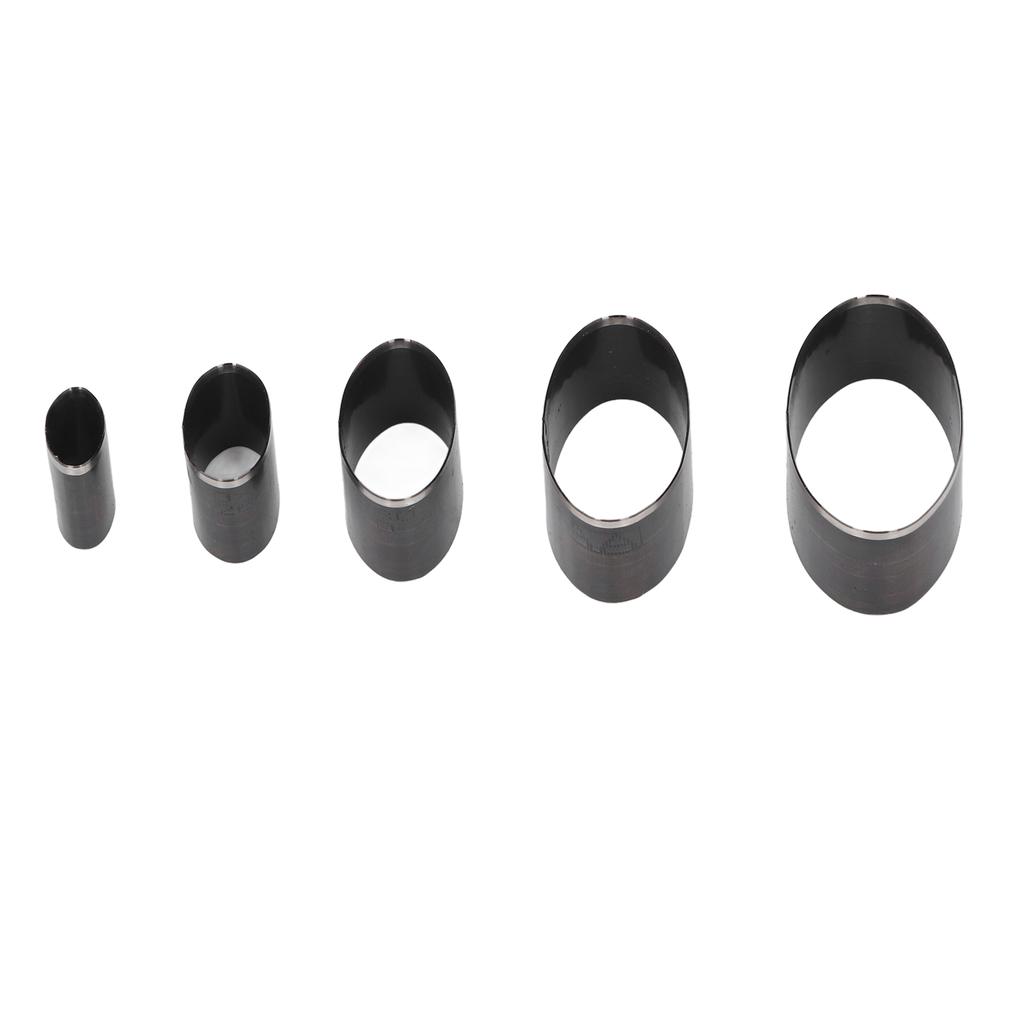 5PCS Set Leather Cutting Die Oval Shape 20-70mm Long Shaft Hollow Punching Tool for Handcraft