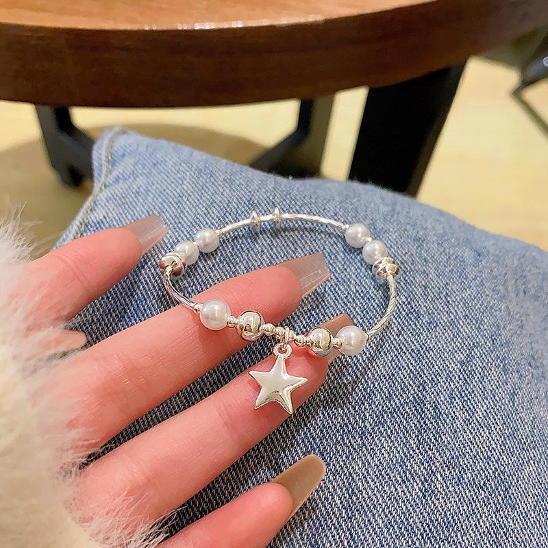 Элегантный браслет из жемчуга и звезд для женщин — модный, роскошный стиль