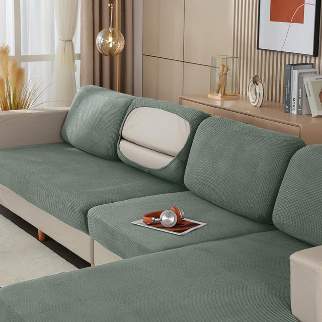 Жаккардовый чехол на подушку для дивана, эластичный нескользящий чехол на сиденье для гостиной, моющийся, моющийся, чехол на подушку для кресла, домашний декор