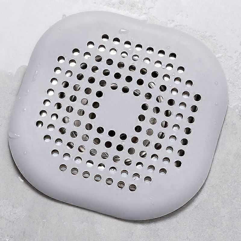 1 Piece Shower Drain Hair Catcher Tub Stopper Household Drain Protector with Suction Cup Drain Cover Bathroom Tub and Kitchen Sink Cover (Gray)
