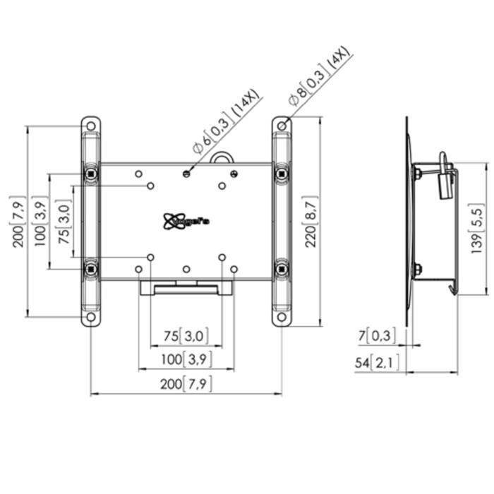 Монтажный комплект для плазменного, ЖК-экрана - VOGELS - 7042100 - Блокируемый - Рекомендуемый размер экрана : 19"-42"