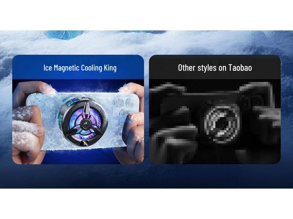 Магнитный кулер для мобильного телефона с бесшумным двухъядерным полупроводником для киберспорта и игрового стриминга. Включает конструкцию без льда и VGA-кабель.