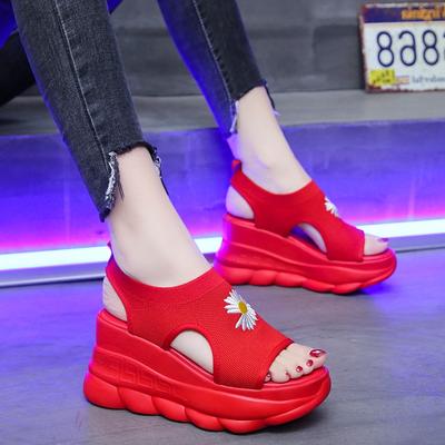 Мода 2024 года, сандалии-сабо с каблуком, универсальные черные туфли для женщин, эспадрильи, платформа, открытый носок, увеличивающие рост, новые толстые высокие