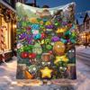 Plants VS Zombies Pattern Blanket for Home Decoration, Bed, Sofa, Car Travel, Camping, Suitable for All Seasons, Birthday Christmas Gift
