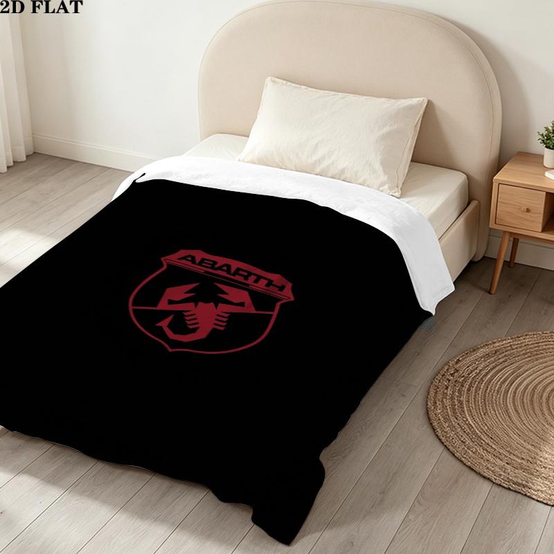 Abarth Print Flannel Blanket, High quality Comfortable for All Seasons, Home Decor, Warmth and Comfort, Perfect for Christmas Gifts