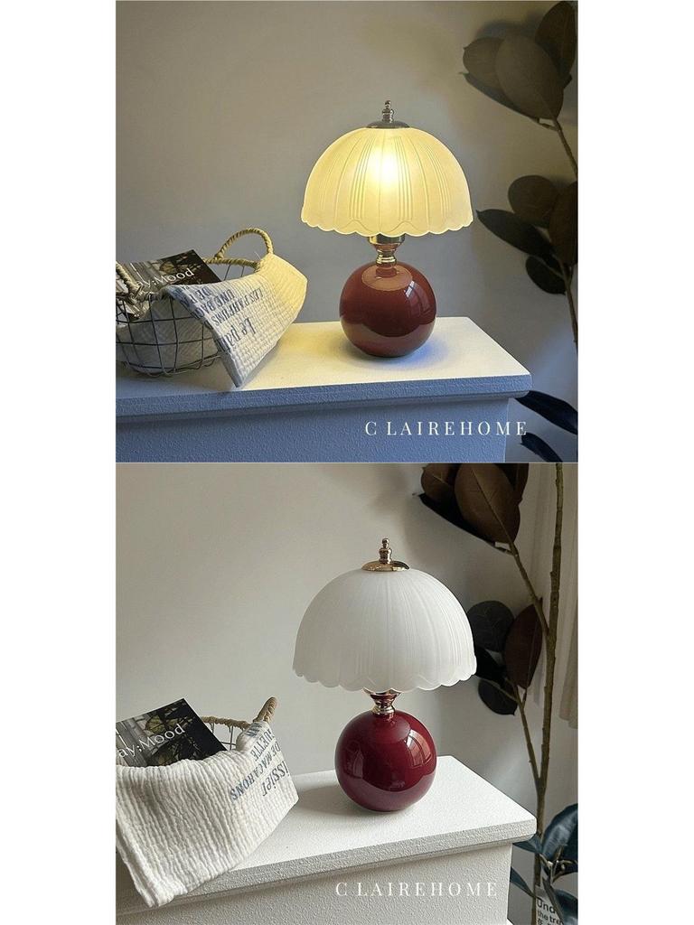 Nordic Pastoral Touch Sensor Bedside Lamp - Romantic Jellyfish Cream Style Night Light