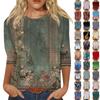 Ayollar uchun moda, kundalik, yetti chorak yengli, bir rangli, dumaloq yoqali top