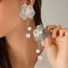 Flower Petal Flower Petal Drop Earrings Tassel Exaggerated Large Petal Stud Earrings  Women