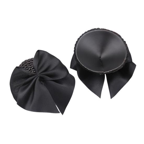 1 Pair Chest Patches Anti-exposure Bow And Sequin Decor Nipple Covers Reusable Lightweight Nipple Stickers