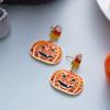 Halloween Cupcake Dangle Earrings for Women Gold Color Rhinestone Spider Enamel Alloy Earrings Party Costume Jewelry Gift