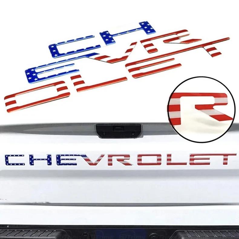 AABHJ1 ABS Car Tail Letter Stickers Accessories for Chevrolet SILVERADO Auto Rear Trunk Emblem Badge Decal Decoration