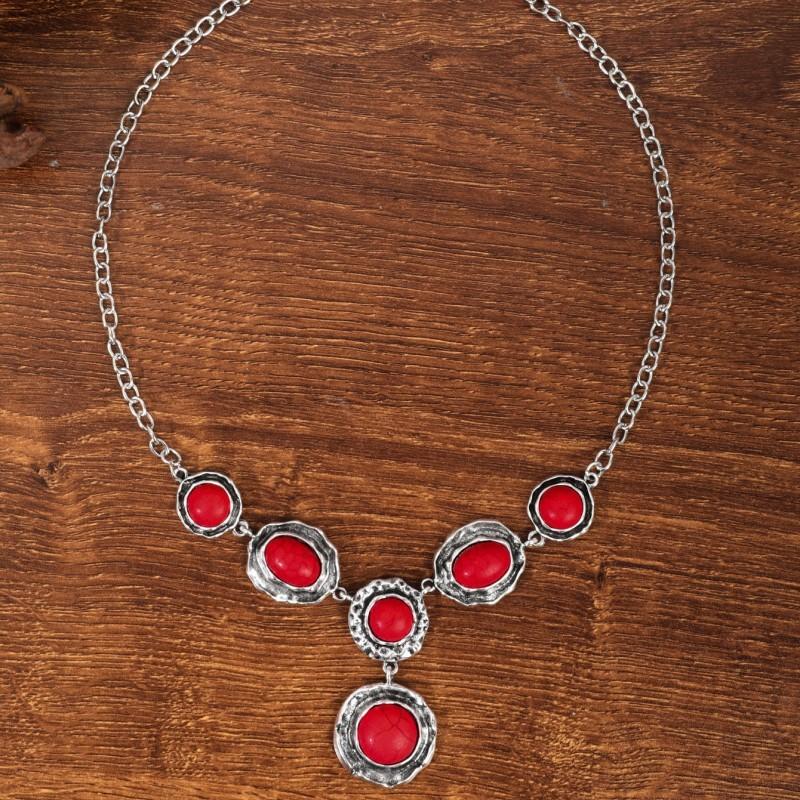 BLINGBAY Женское ожерелье с подвеской в стиле бохо, ретро, этническое, бирюзовое, геометрическое ожерелье с подвеской, подарок на день рождения для девочки