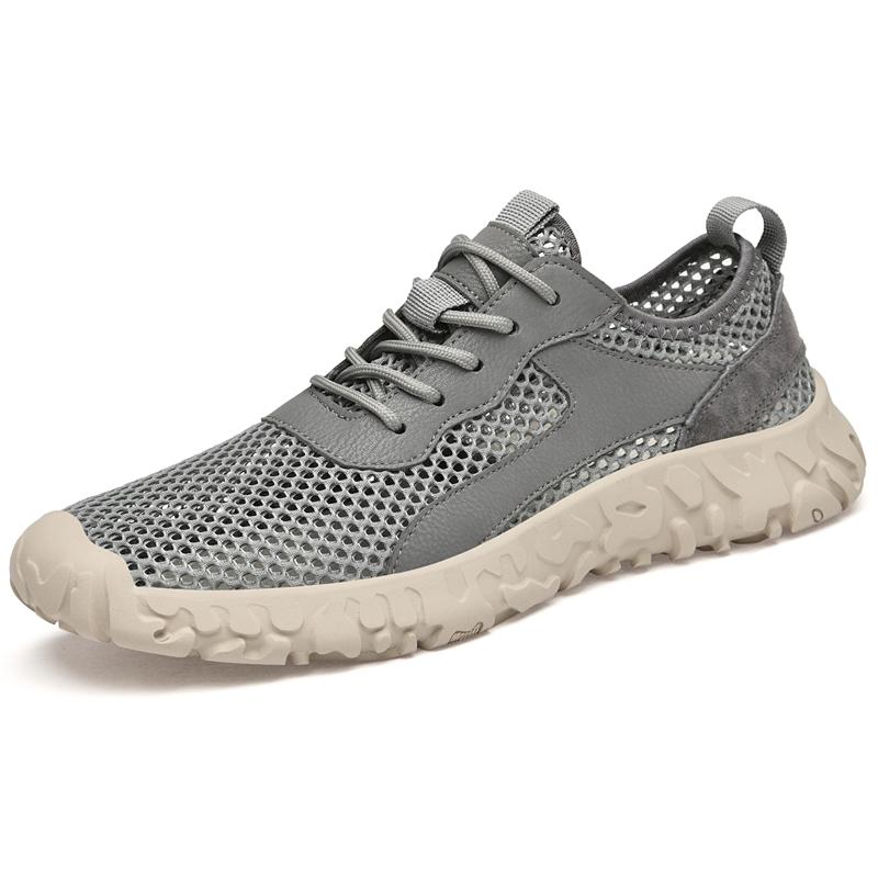 Trendy Brand Men's Mesh Shoes Hollowed Out Summer New Men's Casual Shoes Outdoor Sports Shoes Men's Hiking Shoes Breathable