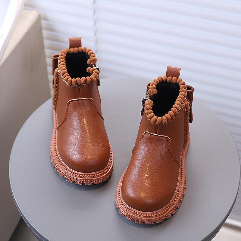 Осенние кожаные ботинки Мартинсы для девочек – Стильные, универсальные короткие ботинки для малышей