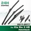 For Kia Rio 3 UB Hatchback 2011-2017 2012 2013 Wiper Front & Rear Wiper Blades Windshield Windscreen Window Brushes 26"+16"+11