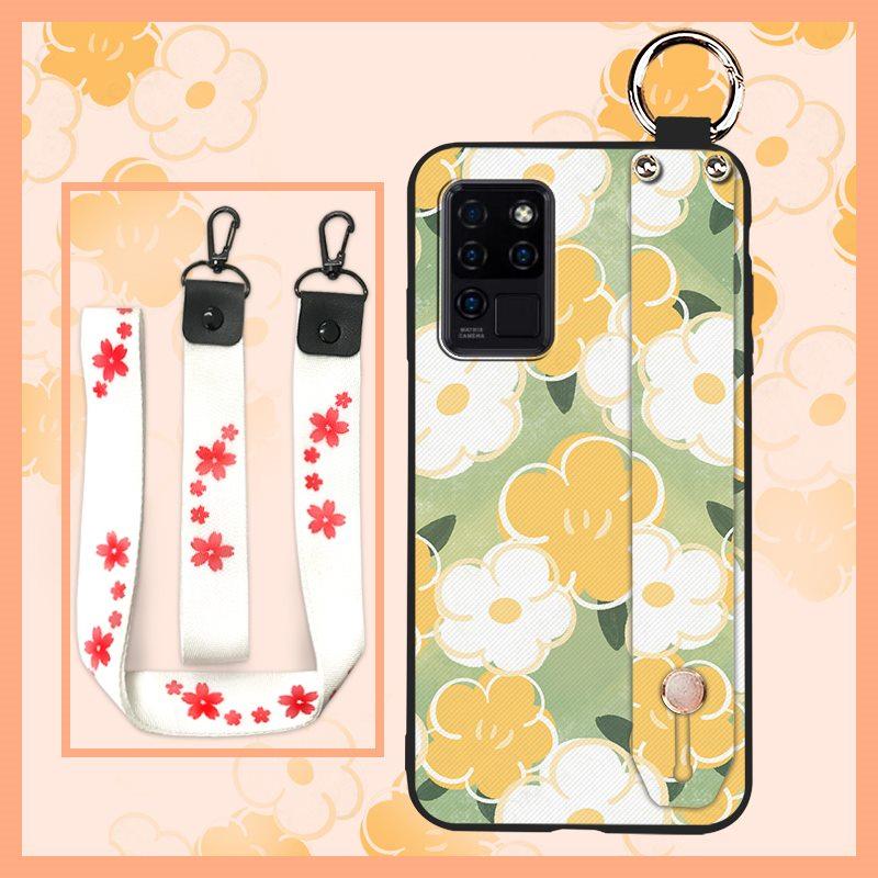 Водонепроницаемый Прочный Чехол для Телефона для Oukitel C21 Наручный Ремешок Наручный Ремешок Ударопрочный Силиконовый Подставка Защитное Кольцо Цветок