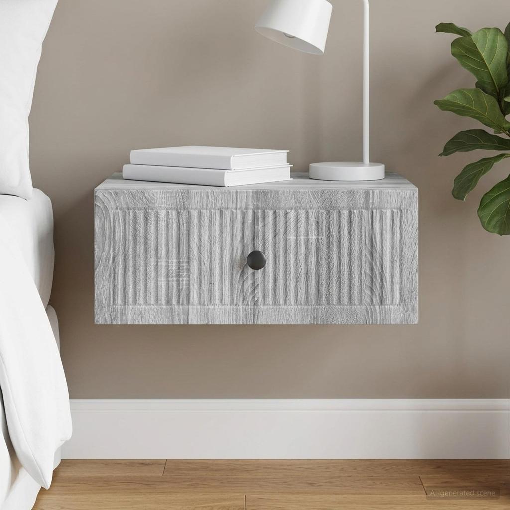 Nightstand Grey Sonoma 49 x 34.5 x 20 cm Engineered Wood