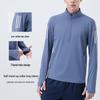 Мужская быстросохнущая футболка с длинным рукавом и воротником-стойкой на молнии до половины - дышащий базовый слой для осени/зимы