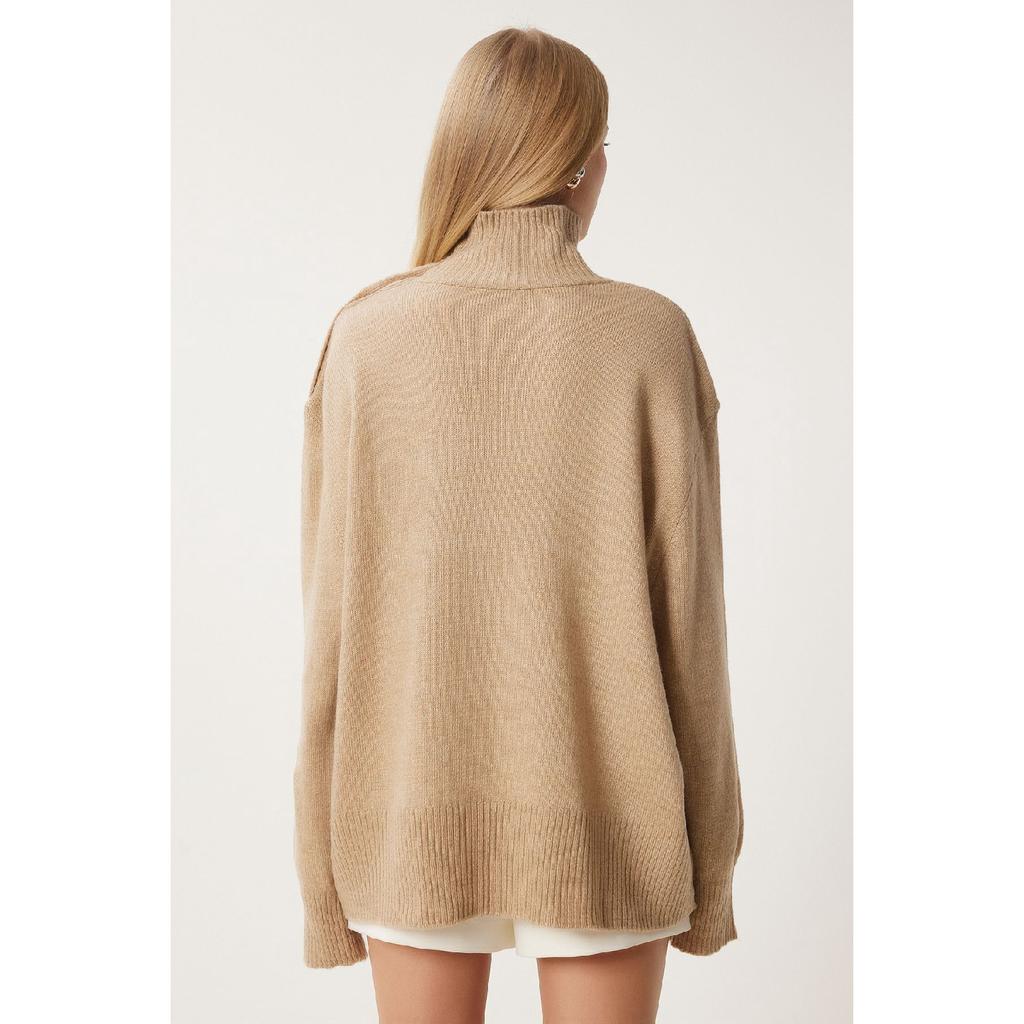 Women's Anthracite Turtleneck Knitwear Sweater Fn03390