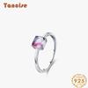 Tancise Classic 925 Sterling Silver  Zircon Ring Ladies Jewelry Wedding Promise Party Gift