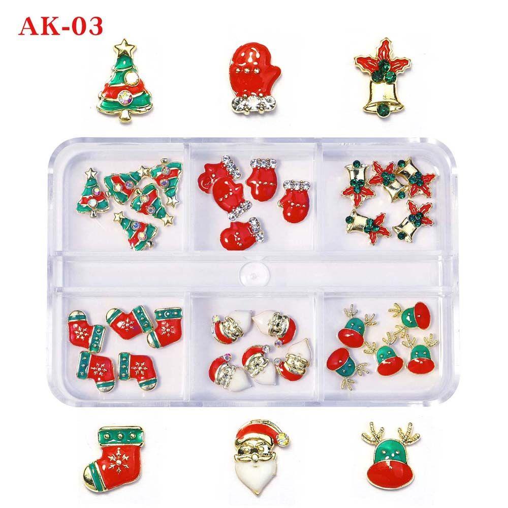 Claus Manicure Accessories Christmas Nail Charms Christmas Nail Decorations Party Nail Rhinestones