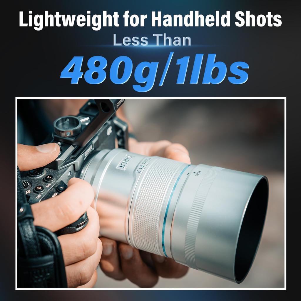 Sirui Снайперский 75мм автофокусный телеобъектив для серии A5 A6 A7 FX A9, объектив F1.2 APS-C ZV-E (Крепление E, серебристое)