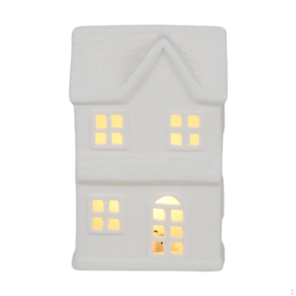 Керамические рождественские деревенские домики украшения ночник миниатюрный светодиодный зимний
