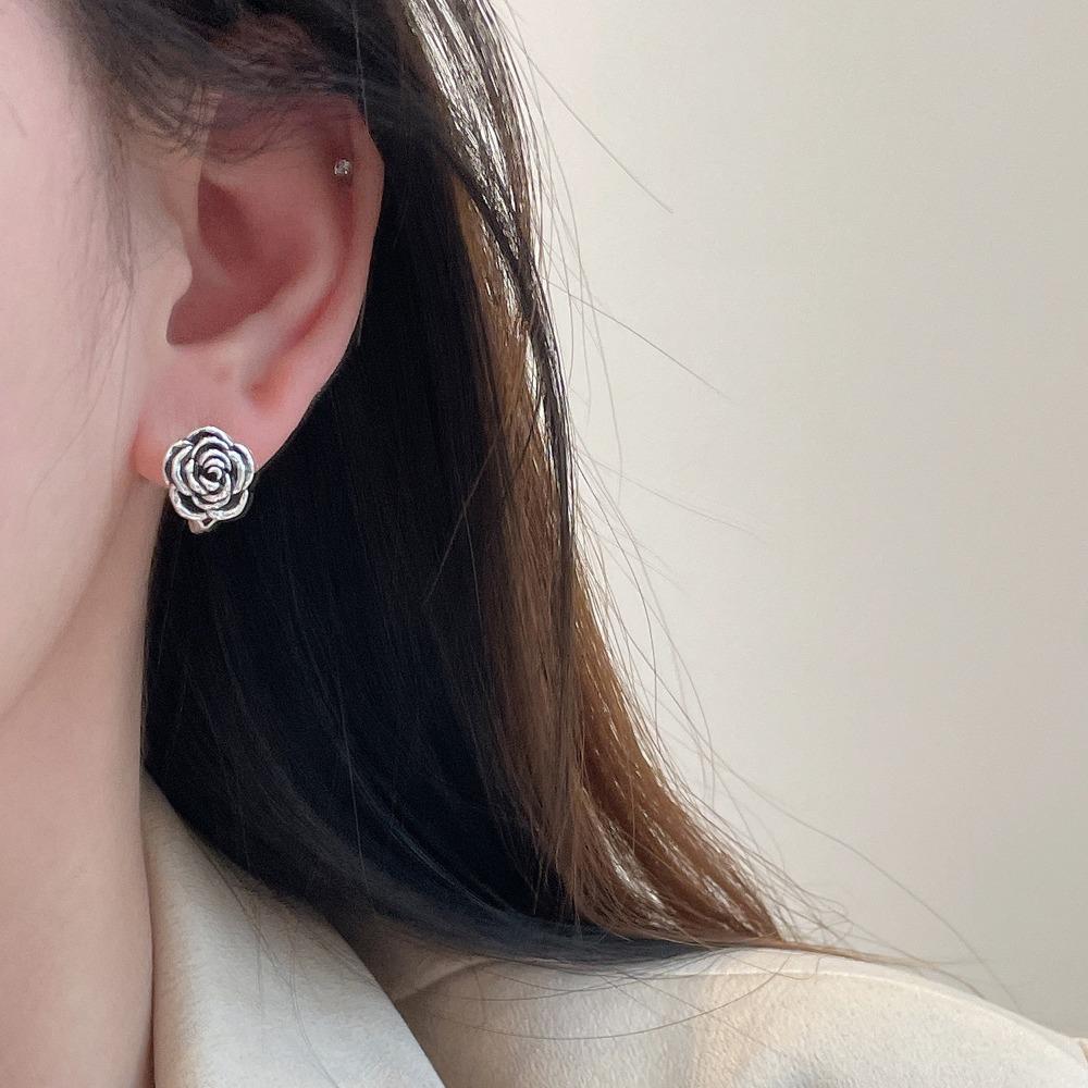 Винтажные Серьги-клипсы Роза Камелия Женские Элегантные Роскошные Минималистичные Серьги Модные Акцентные Украшения