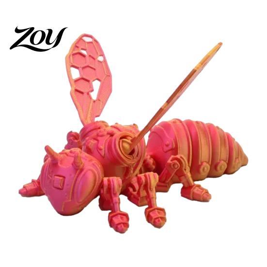 Decorative Magnetic Bee 3D Printed Refrigerator Magnet, Realistic Flexible Joint Figurine, Articulated Figure Decor for Kitchen Fridge & Office