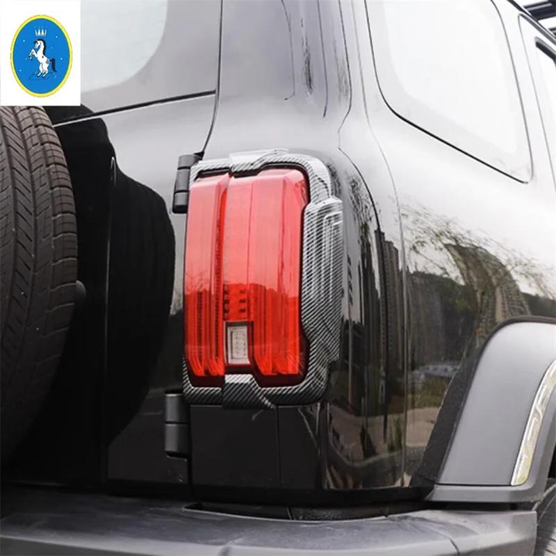 Carbon Fiber Look / Shiny Rear Tail Lights Lamp Cover Trim Cover Trim For Great Wall GWM WEY TANK 300 Accessories